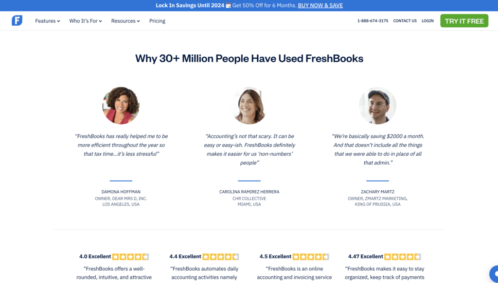 Freshbooks testimonials